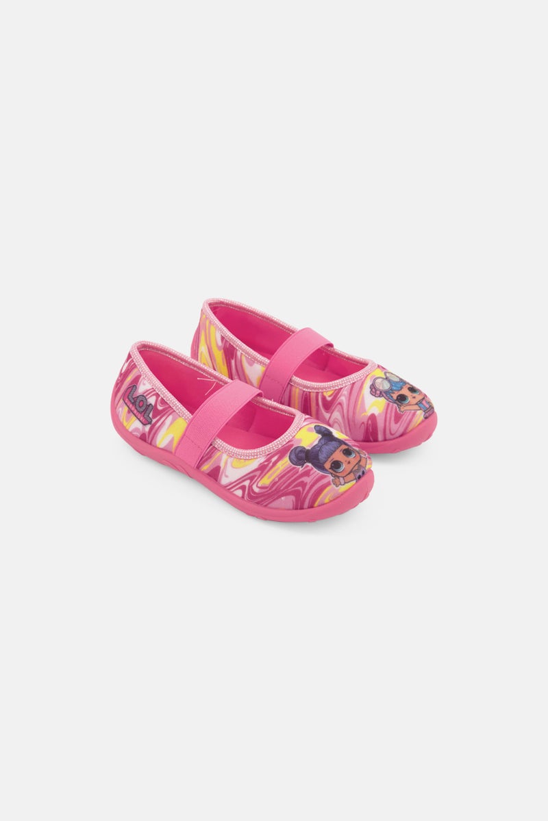 L.O.L. Surprise! Kids Girl Slip On Ballerina Shoes, Pink Combo - Image 1
